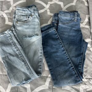 Blue Skinny Jeans with Distressed Look